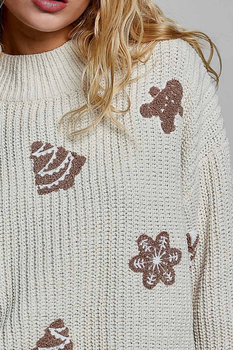 Christmas-Inspired Cozy Chenille Sweater Cropped Fit Top