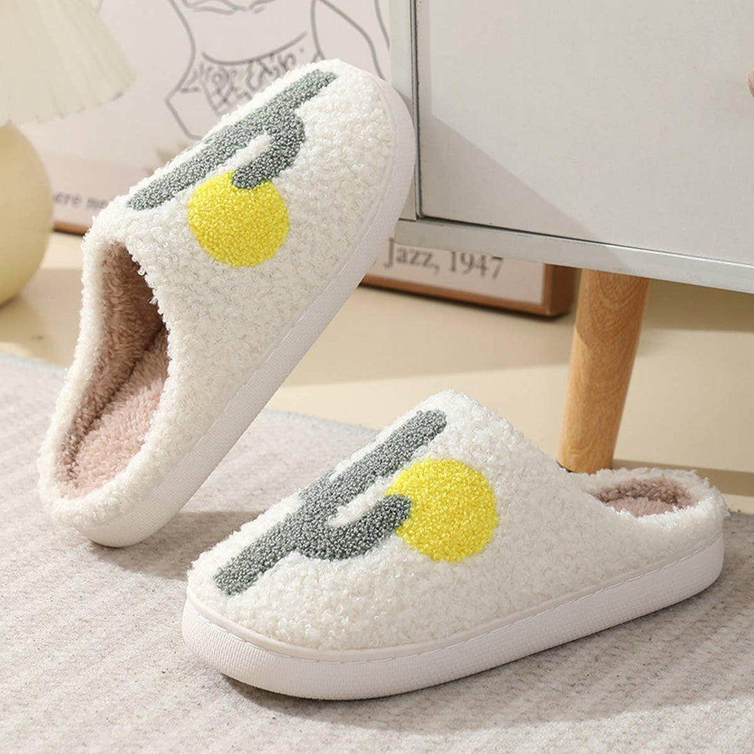 CACTUS PATTERN WARM COTTON SLIPPERS