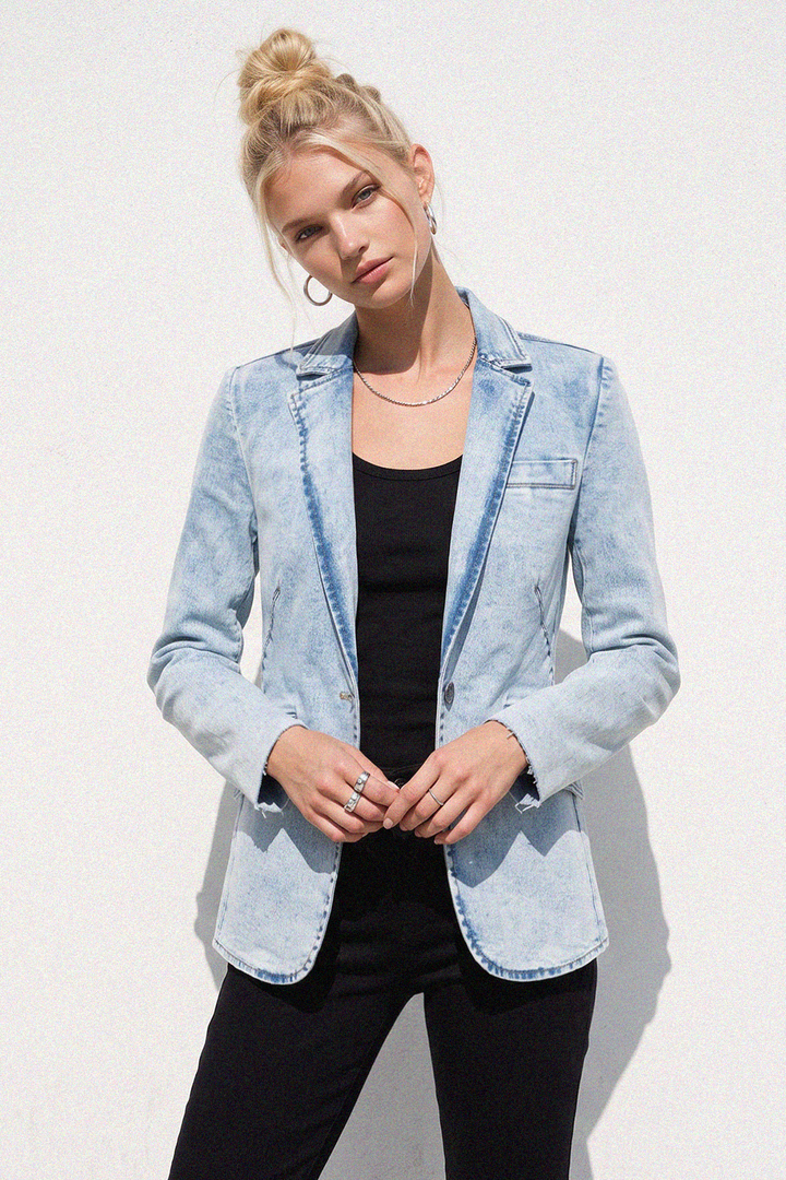 PREMIUM STRUCTURED LINED DENIM BLAZER