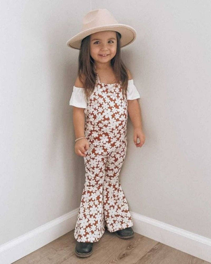 Andi Pleated Bell Bottom Jumpsuit - Flower Child Girls