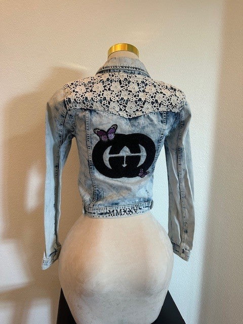 BUTTERFLY GUCCI INSPIRED CUSTOM DENIM