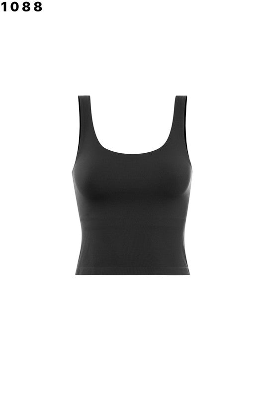 WIDE SCOOPNECK SKINNY CROP TANK ONE SIZE