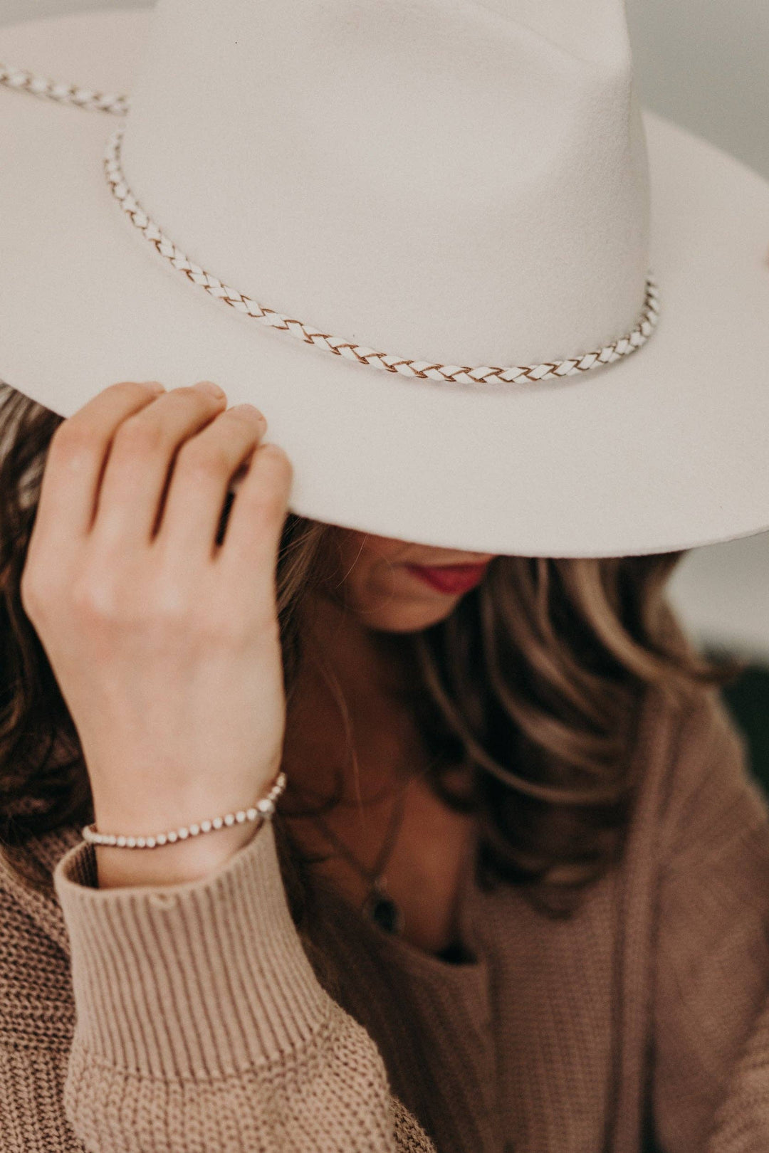 Genuine Leather Braided Hat Band: Black Brown
