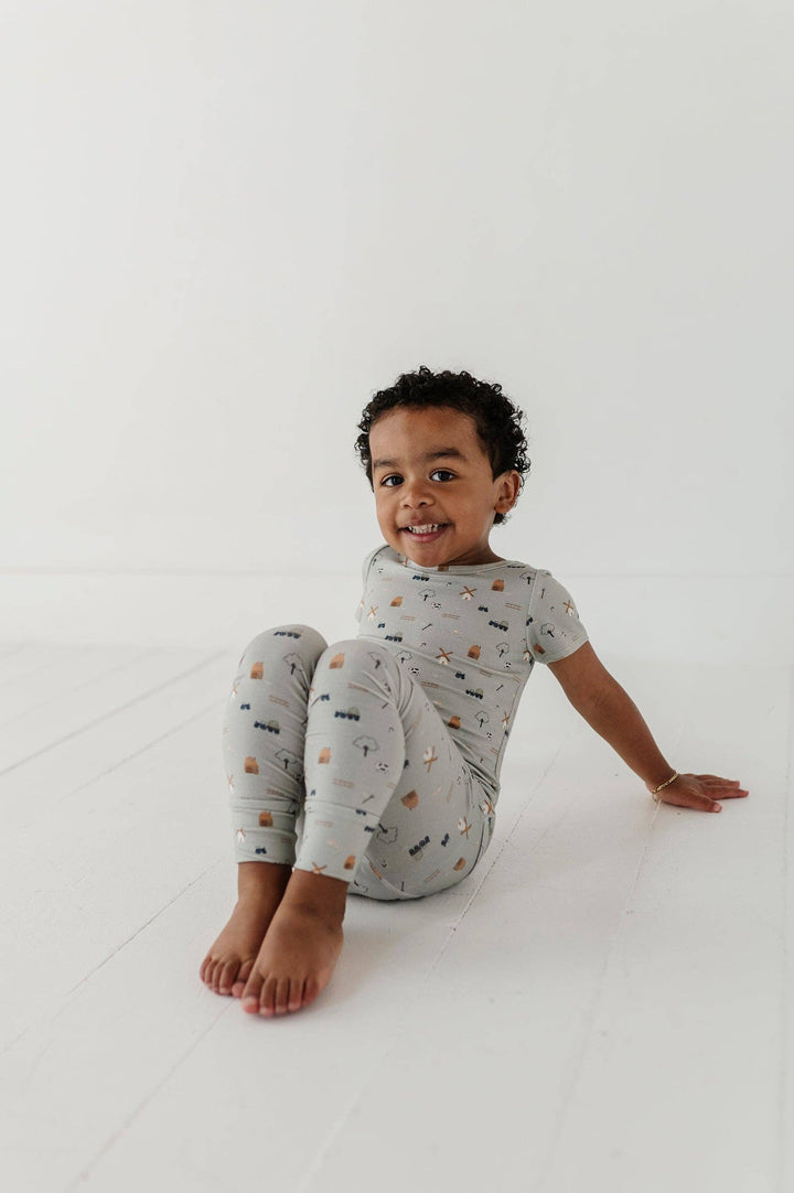 Babysprouts Short Sleeve Lounge Set: Dirt Bikes