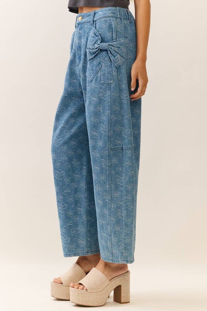 Washed Denim Pants