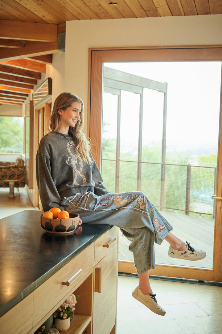 Western Horseshoe Mineral Wash Sweatshirt