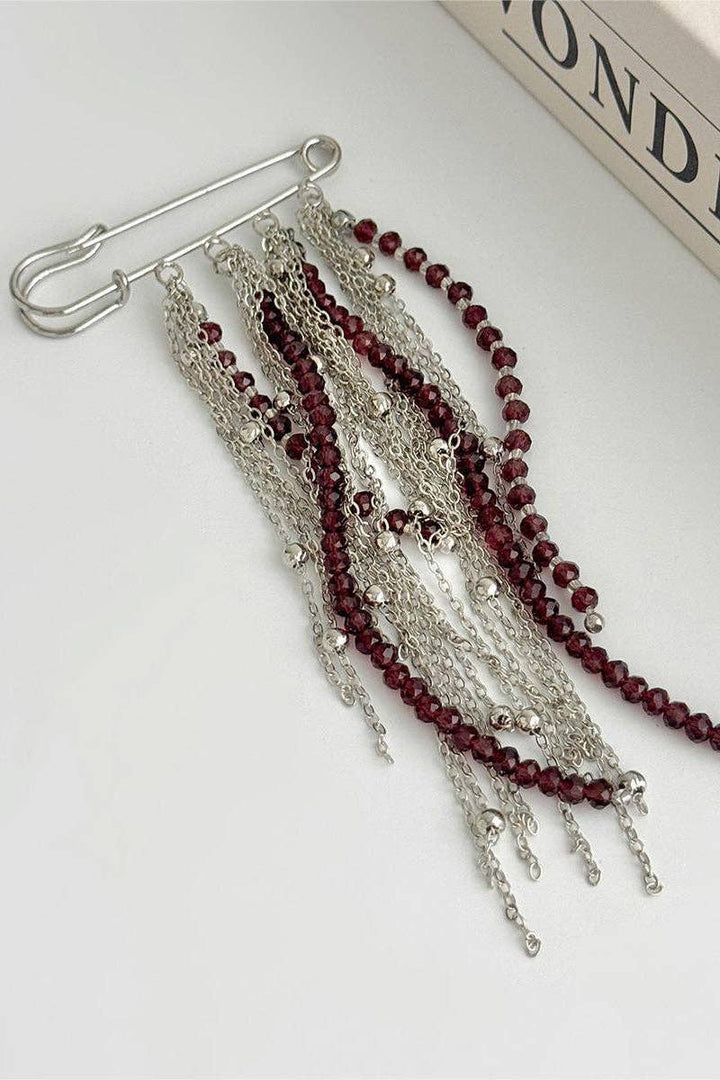Star Fringe Safety Pin Brooch Accessory