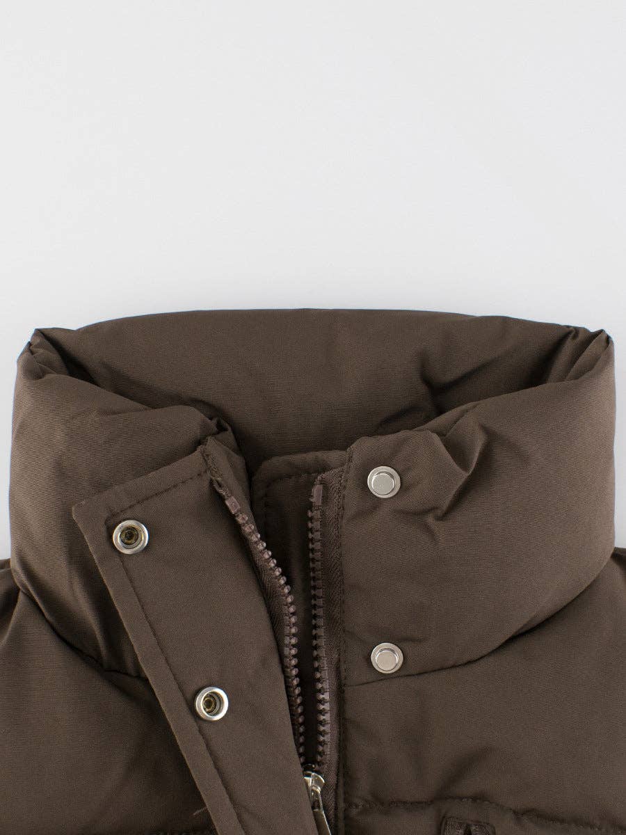 Style Kids Unisex Outerwear: Sleeveless Single Breasted Coat for Children: Coffee / 120 (5-7Y)