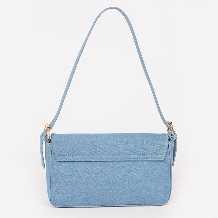 Women's Denim Metal Buckle Clutch Bag: LBL