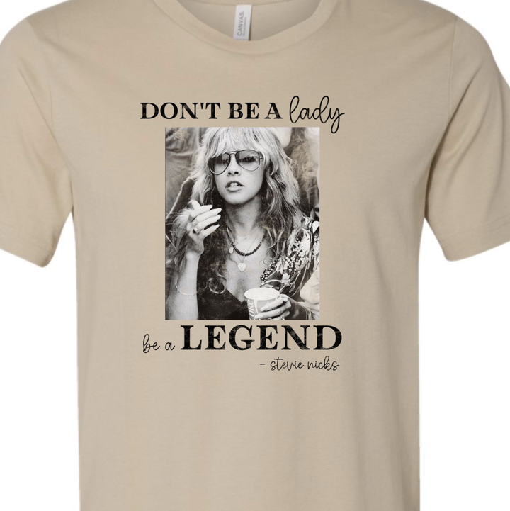 Don't Be A Lady, Be A Legend Tee: Heather Stone / X-Large