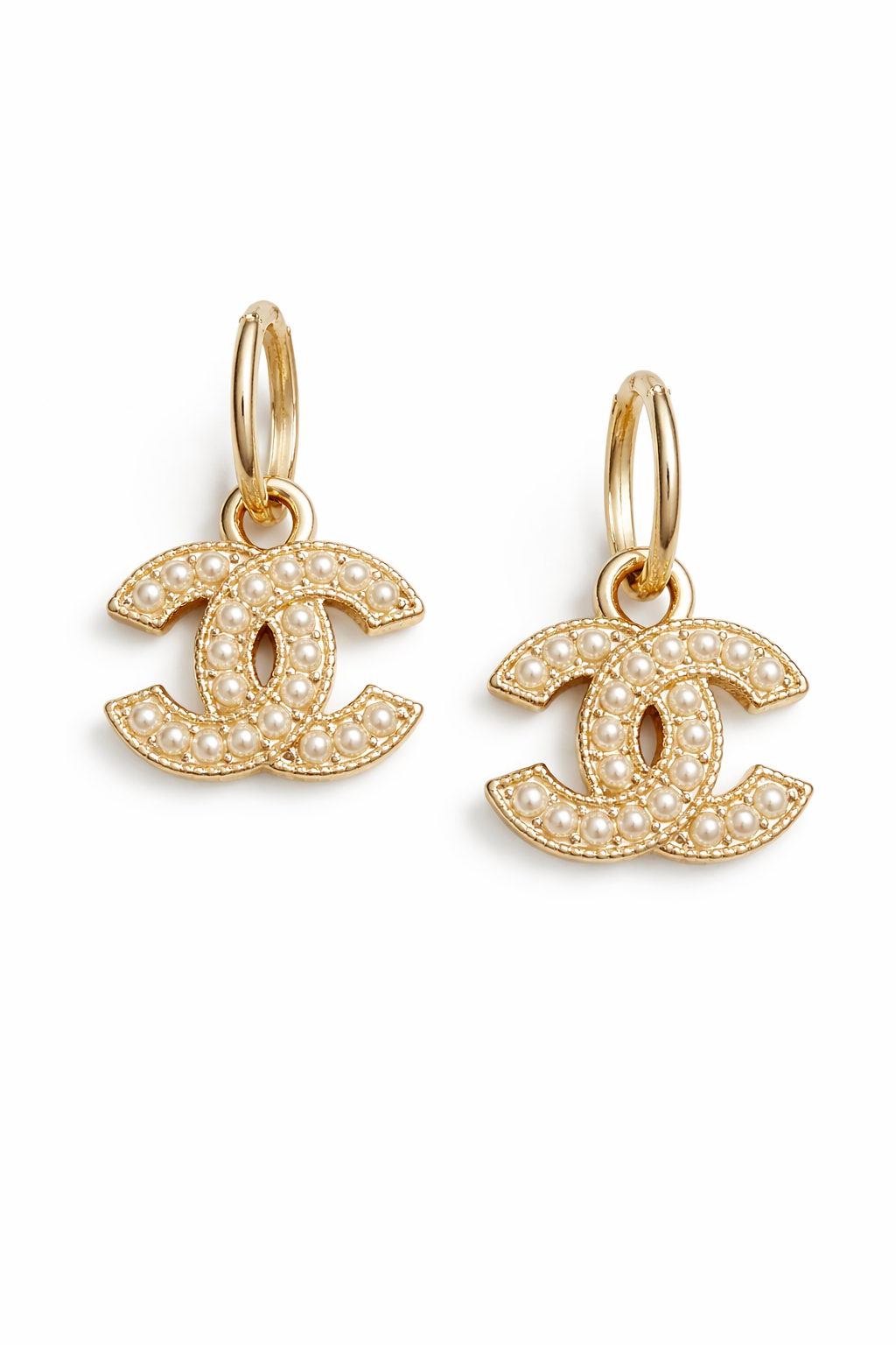 CC PEARL 14K Hoop Earrings