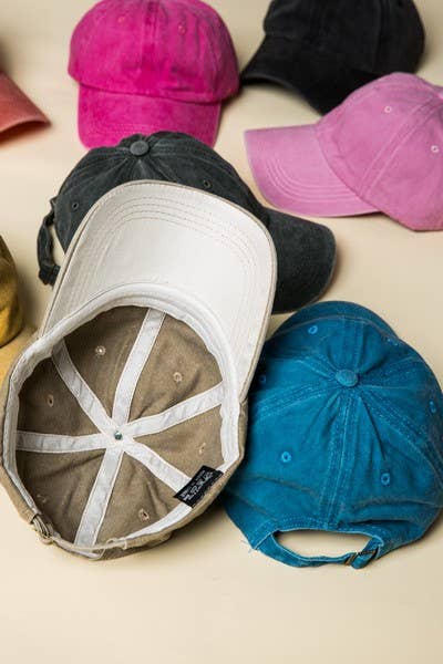 VINTAGE WASHED BASEBALL CAP 40HW702: Washed Military