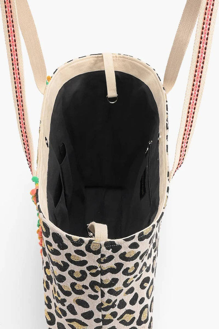 Forestry Leopard Embellished Tote