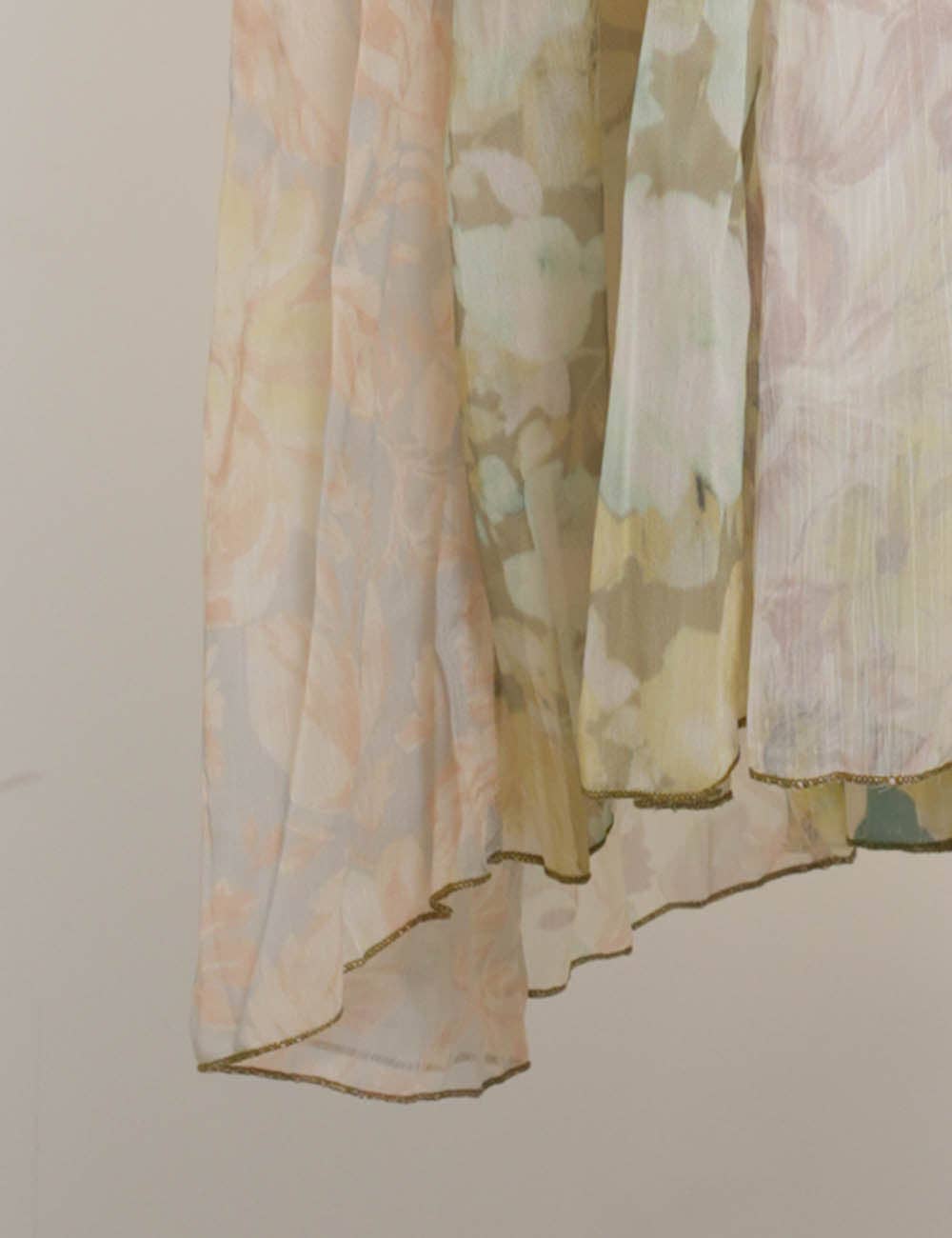 Ladies Floral Print Spaghetti Strap Chiffon Cami Maxi Dress