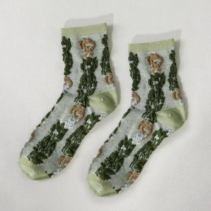Rufia - Retro Embossed Women's Socks: 5 / One Size