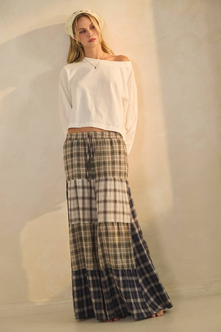 Relaxed Patchwork Pants Blue