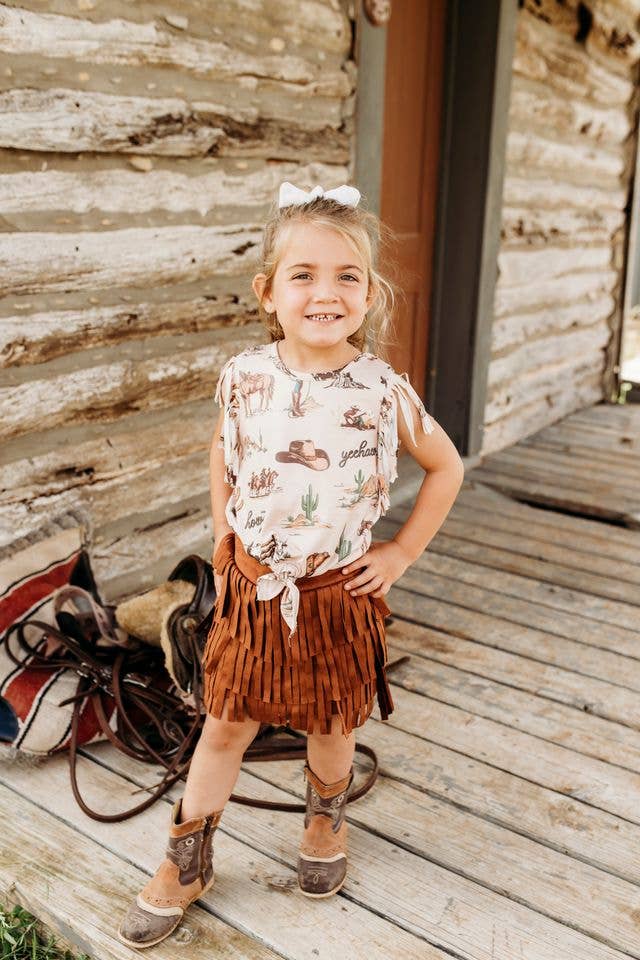 Out West Cowgirl Tie Shirt