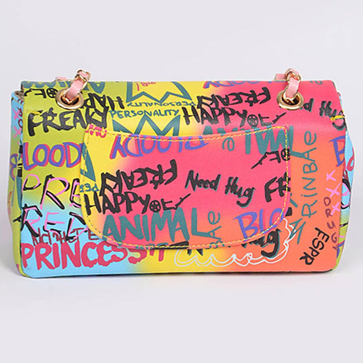 Graffiti Gradiating Clutch: Camel