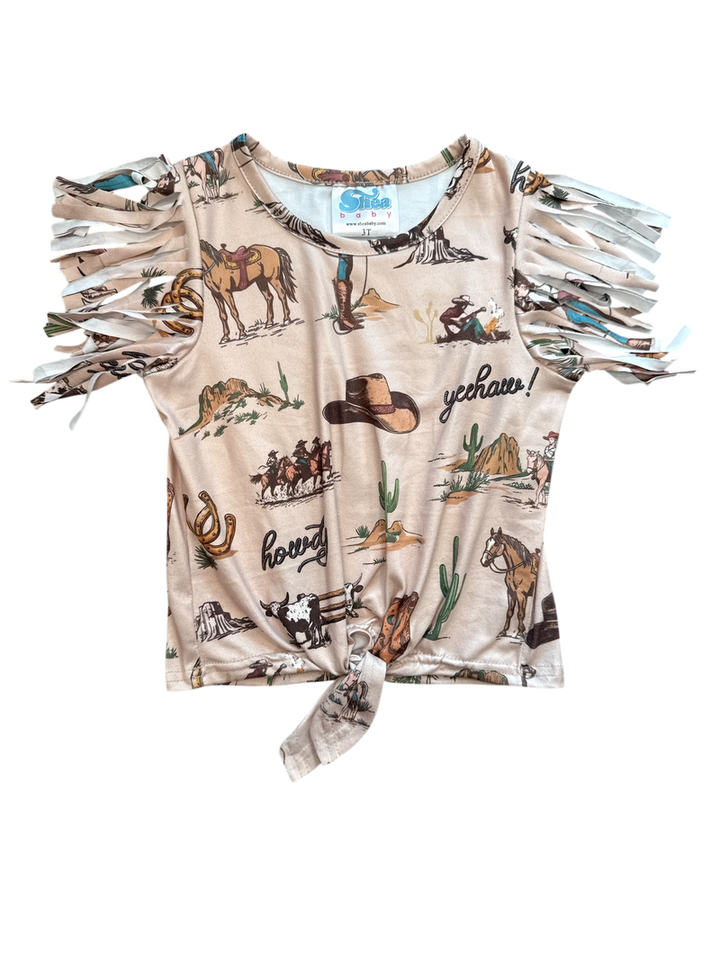 Out West Cowgirl Tie Shirt