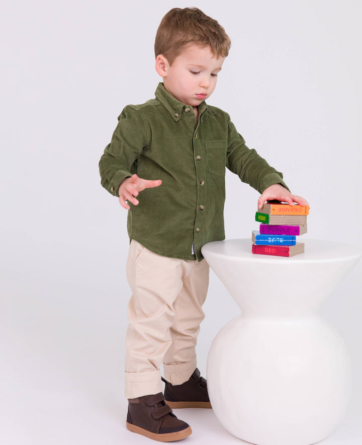 Boys Khaki Stretch Chino Pants: Off-White / 4T