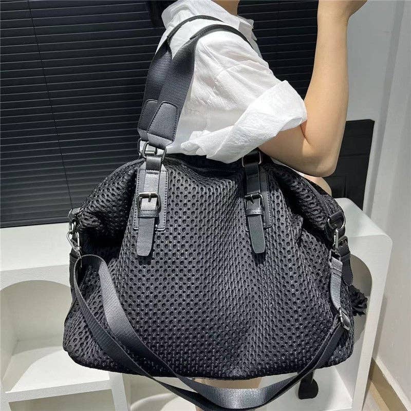 Oxford Fabric Casual Travel Bag: BLACK