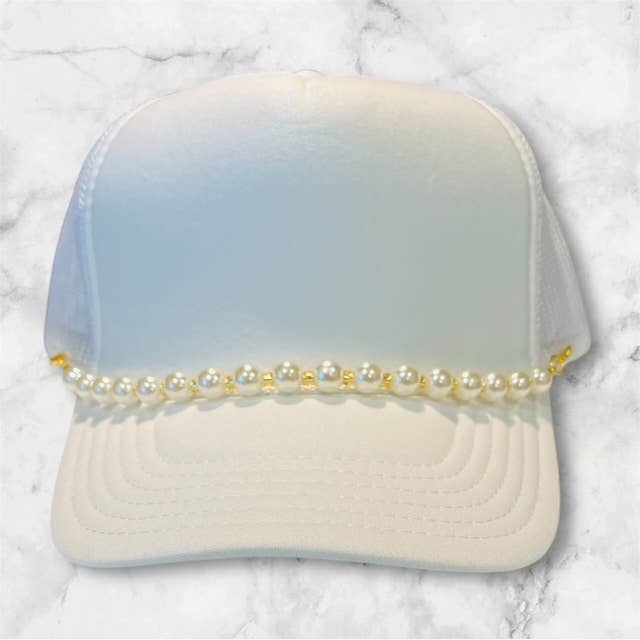 Pearl Trucker Hat Band: All Pearls