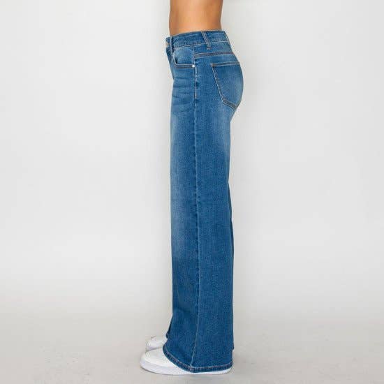 LOW RISE BASIC 22 INCH WIDE LEG JEAN: DARK / 0-1-3-5-7-9-11-13(1-1-2-2-3-2-2-2)