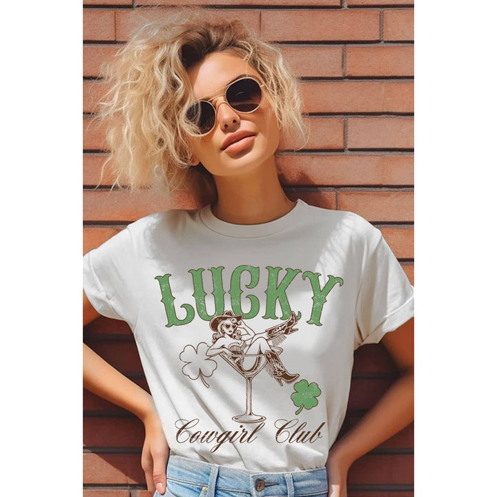 LUCKY COWGIRL CLUB MINERAL GRAPHIC TOP: Mineral Sage / S-M-L-XL(1-2-2-1)