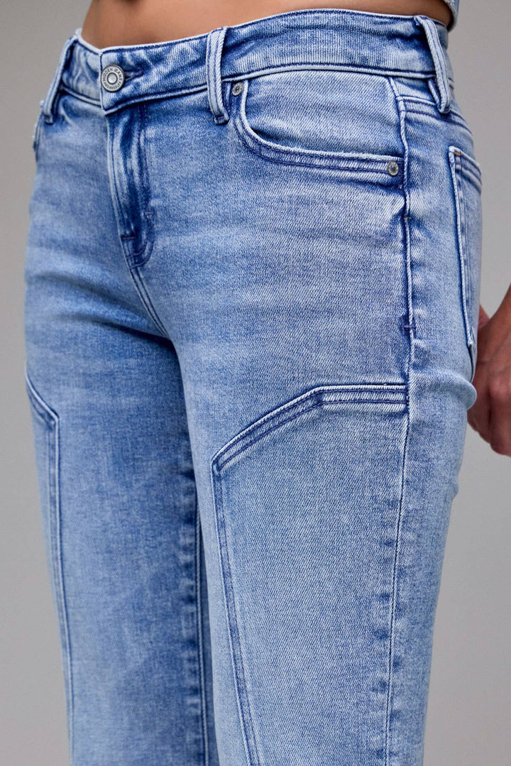 Light Wash Stretch Fashion Low Rise Bootcut