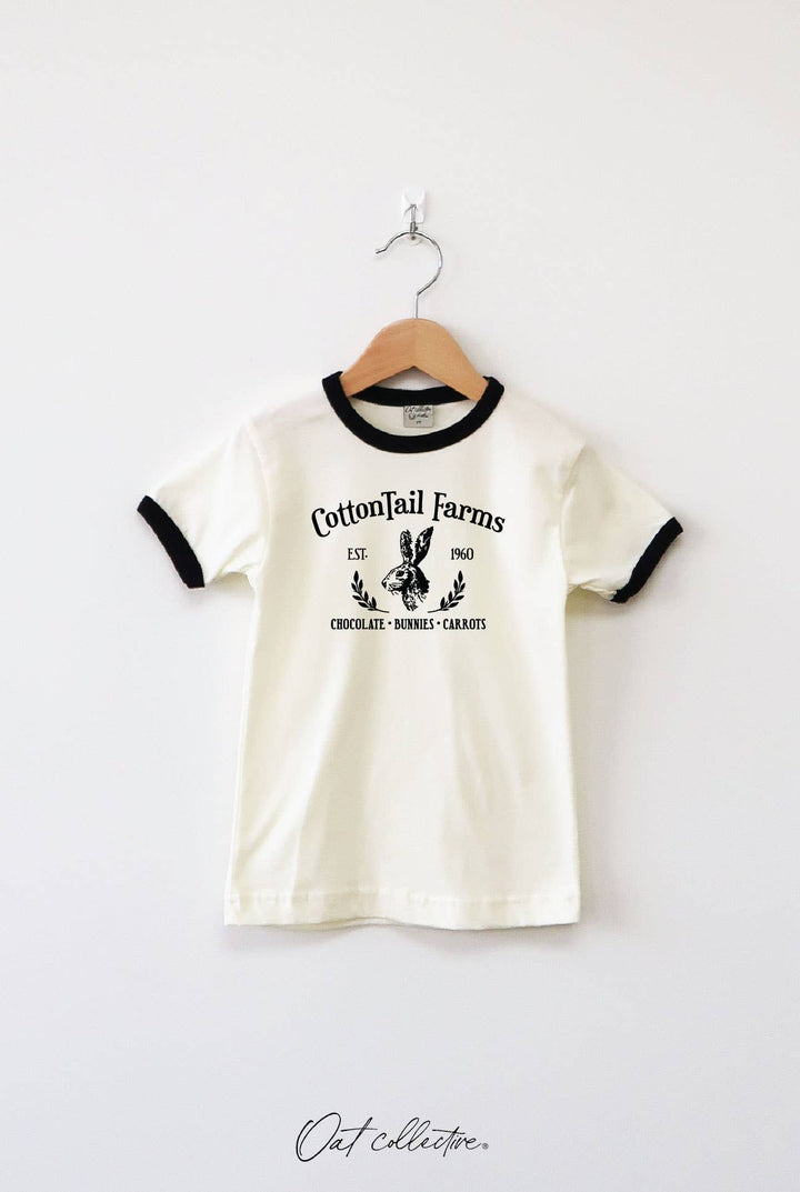 COTTONTAIL FARMS Toddler Unisex Ringer Top : NATURAL/MUSTARD