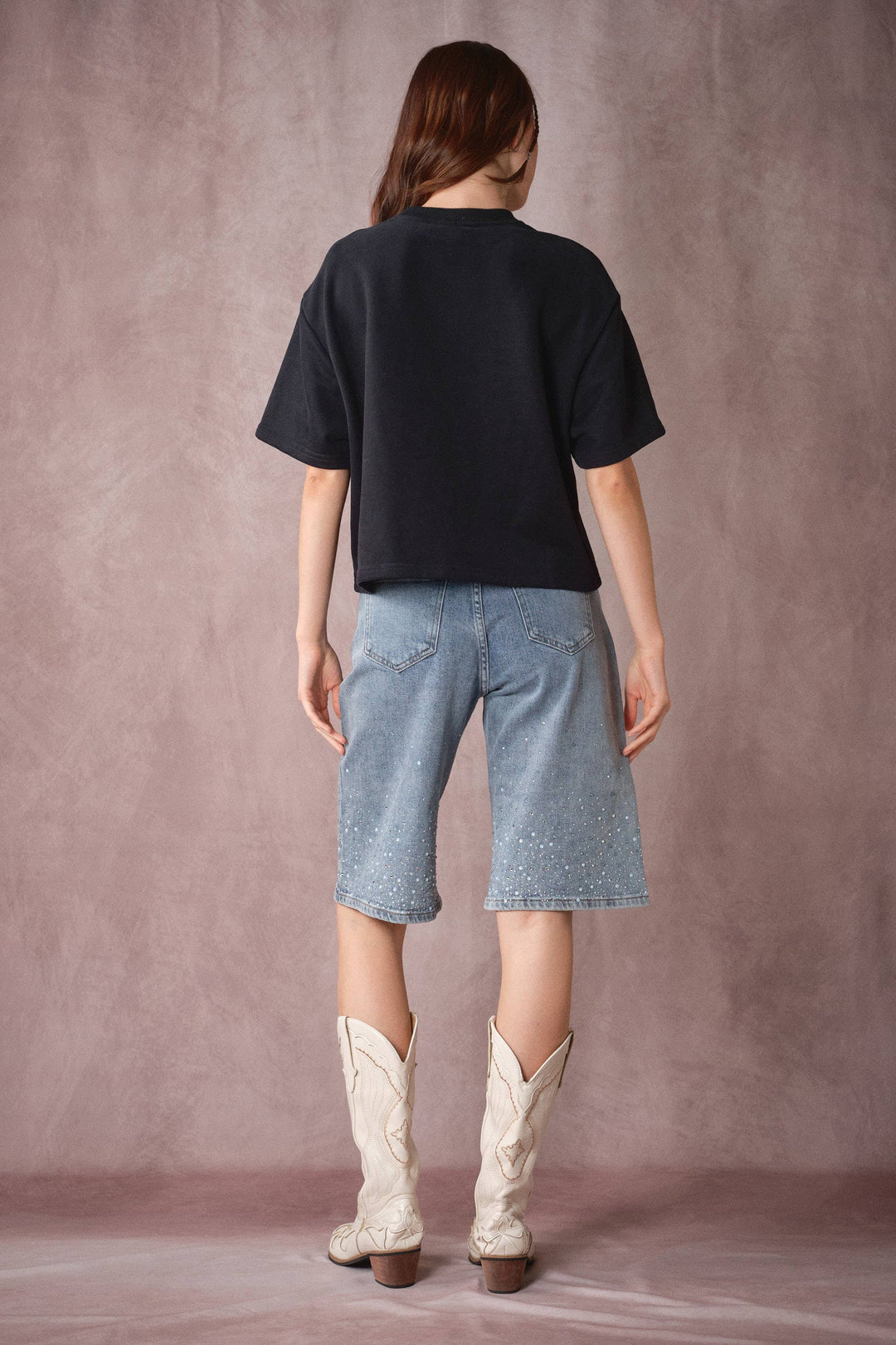 Western Patch Embroidered Knit Top