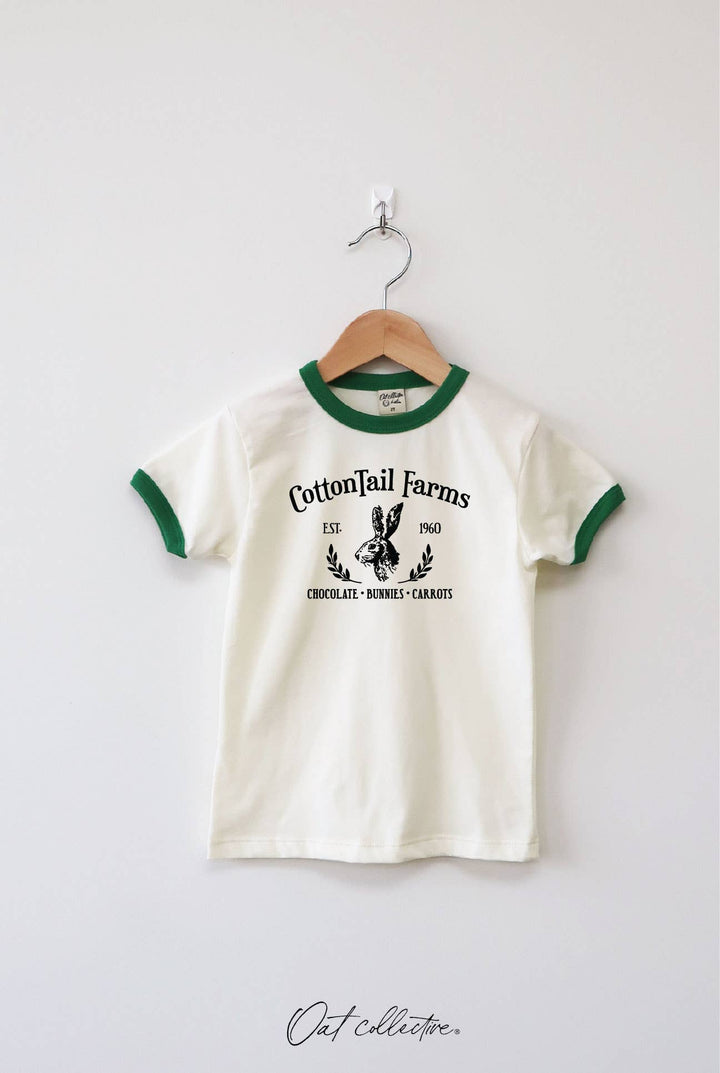 COTTONTAIL FARMS Toddler Unisex Ringer Top : NATURAL/MUSTARD