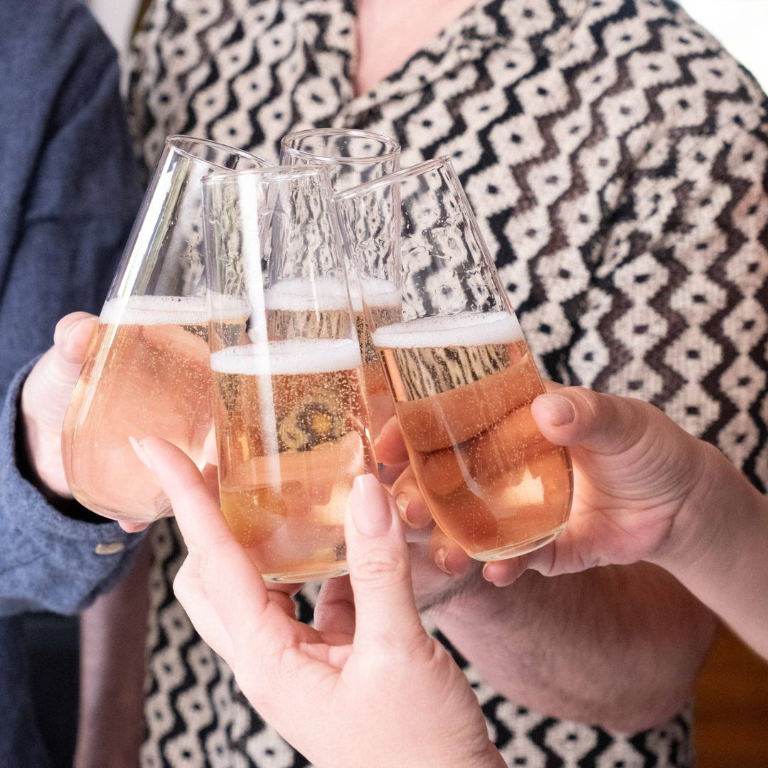 Libbey Stemless Champagne Flute Glasses, 8.5oz, Set of 12
