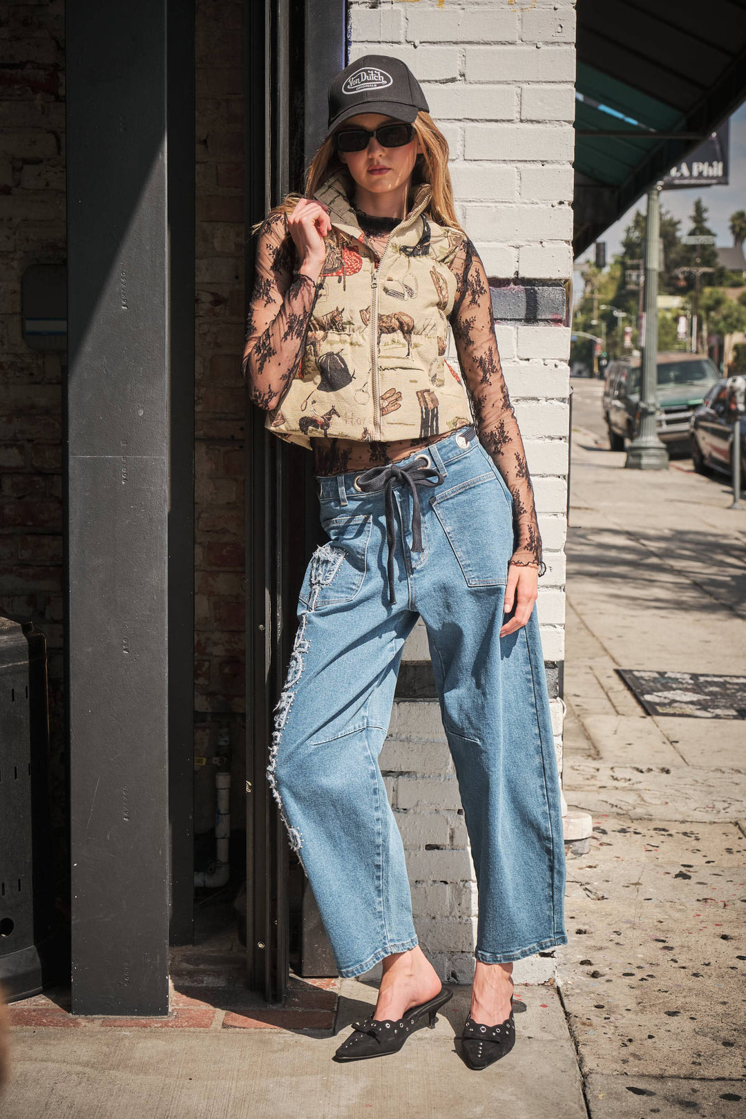 Western Jacquard Puffer Vest