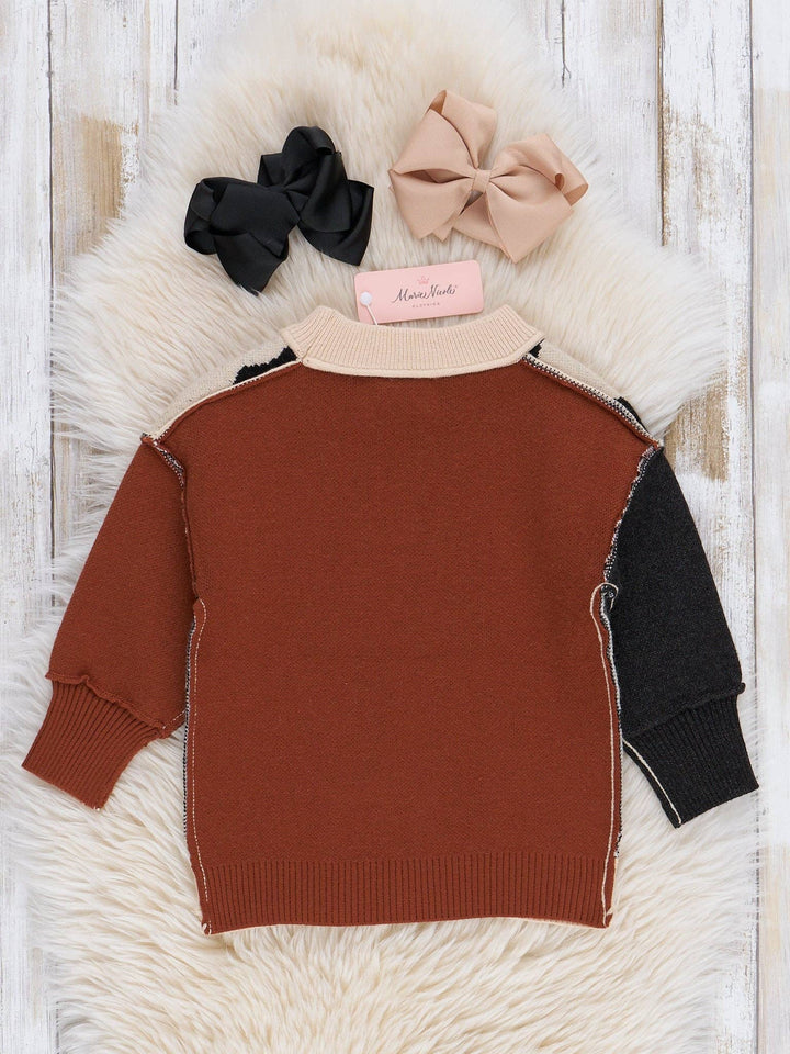 Mom & Me Tan Leopard Mock Neck Sweater: Girl / XL(5yrs)