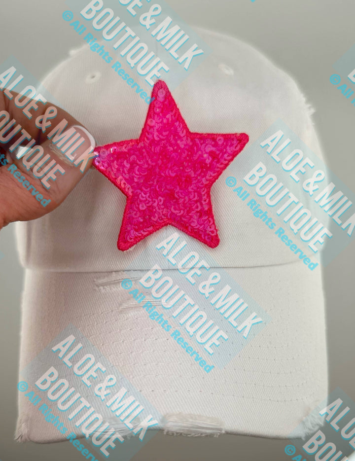 New Sequin Star Small, sequin star patch, cheer patch: Black