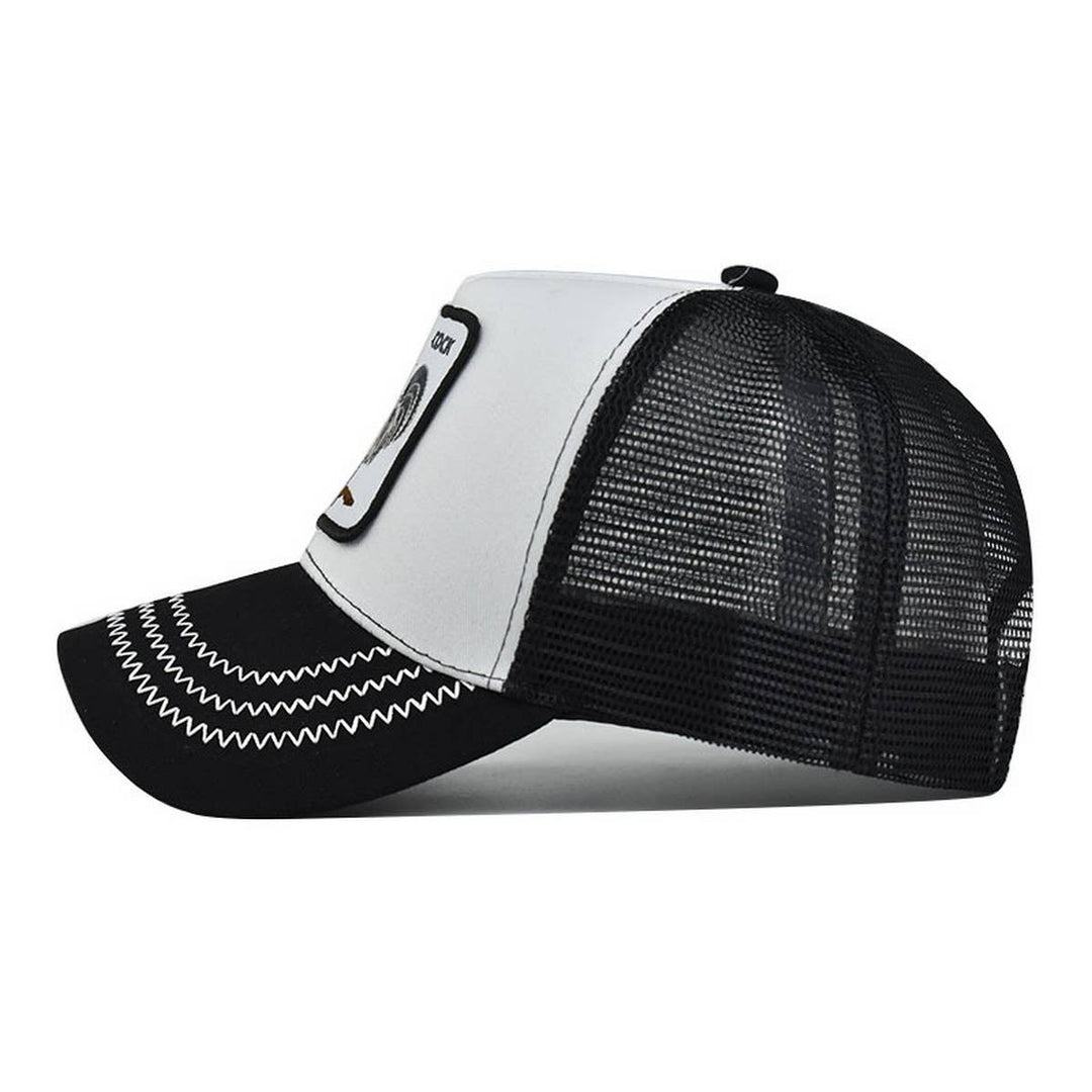 NEW ANIMAL EMBROIDERED BREATHABLE MESH TRUCKER HAT_CWAH1357: DARKGREY / (OS) 2