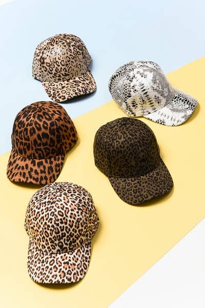 ANIMAL PRINT BASE BALL CAPS  | 40HW710: E