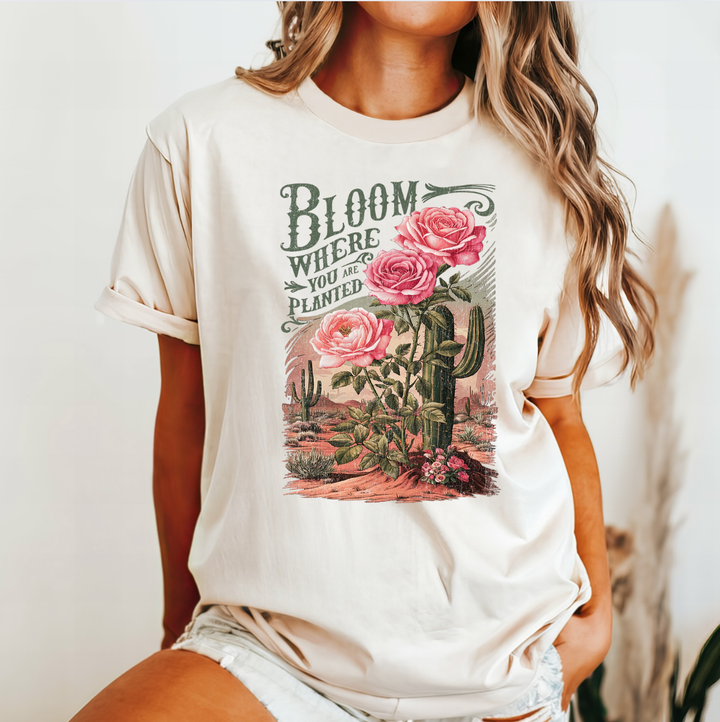 Bloom Where You Are Planted Tee: Bay / X-Large