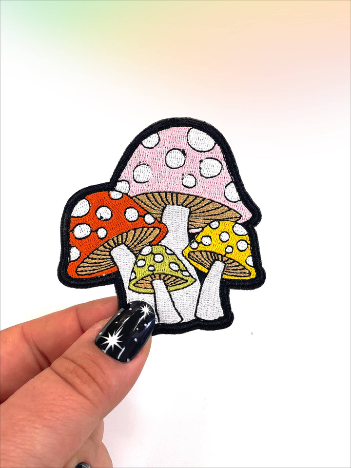 Mushroom Iron-On Embroidered Patch, Cute, Trendy Patches