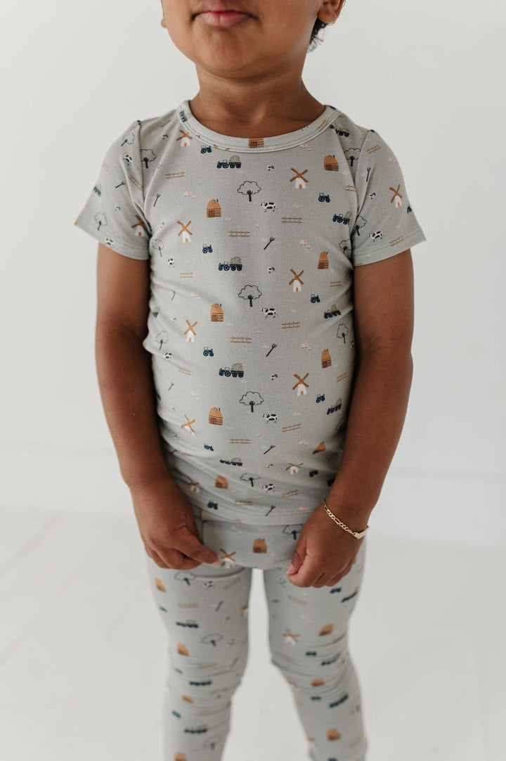 Babysprouts Short Sleeve Lounge Set: Dirt Bikes