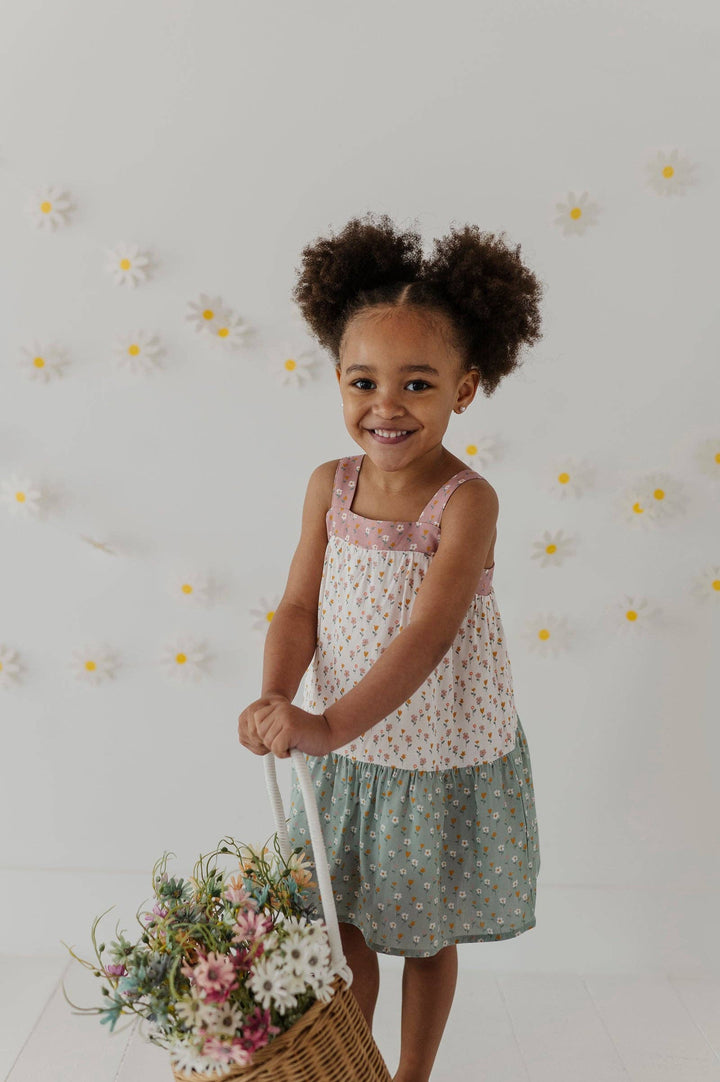 Babysprouts Wide Strap Dress: Embroidery Floral