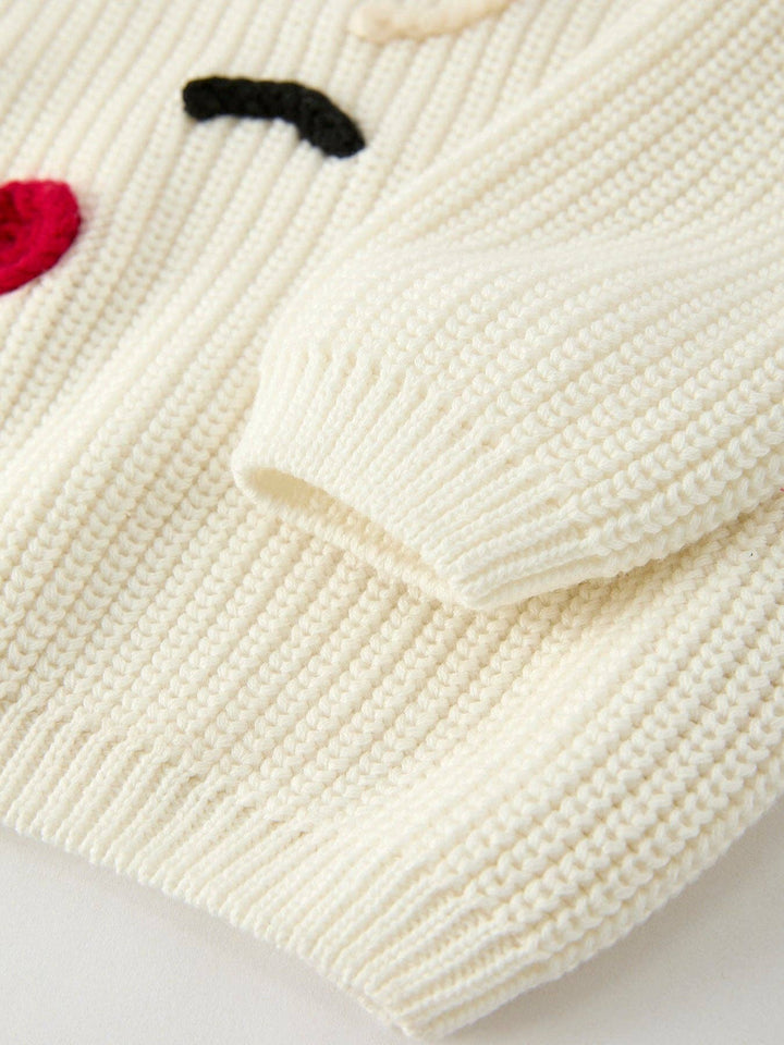 Christmas Girls White Elk Pullover Sweater: 18M