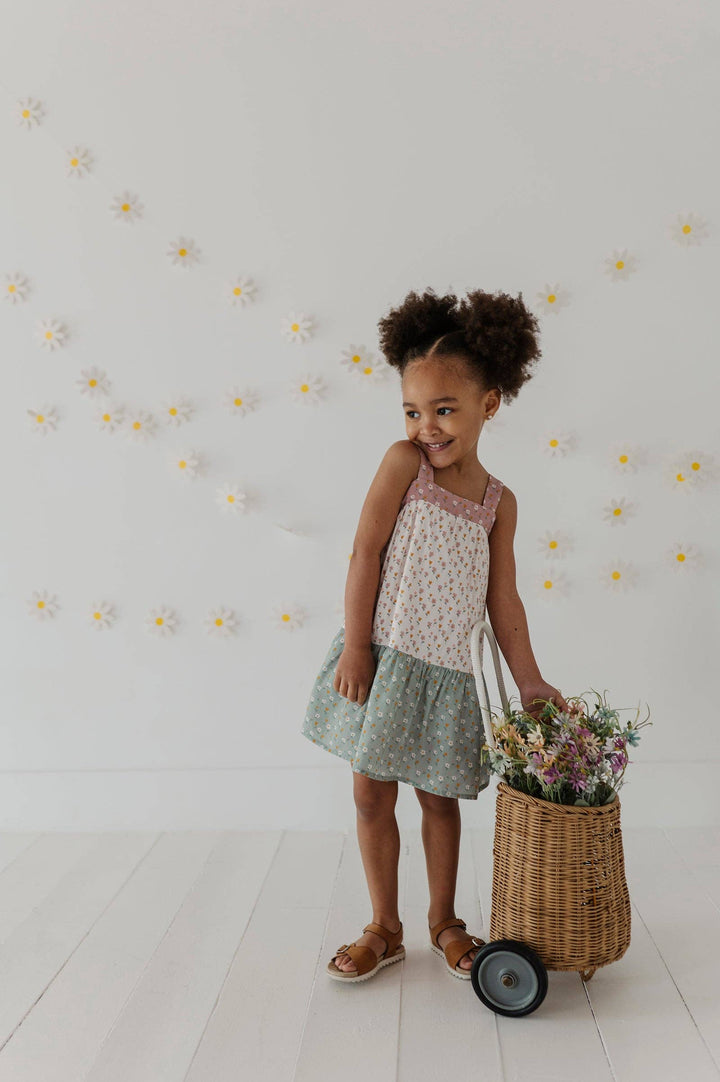 Babysprouts Wide Strap Dress: Embroidery Floral