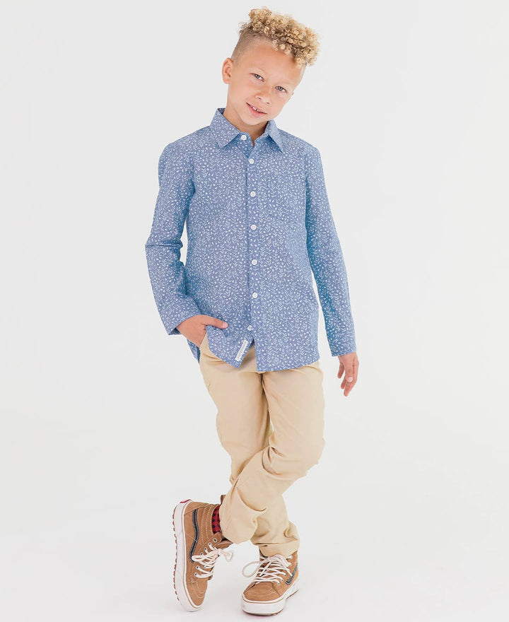 Boys Khaki Stretch Chino Pants: Off-White / 4T