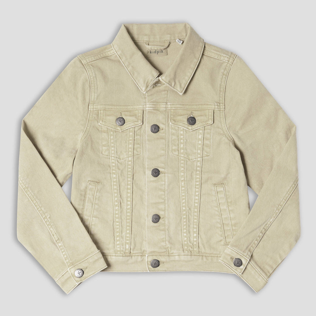 Colored Jean Jacket: Oyster