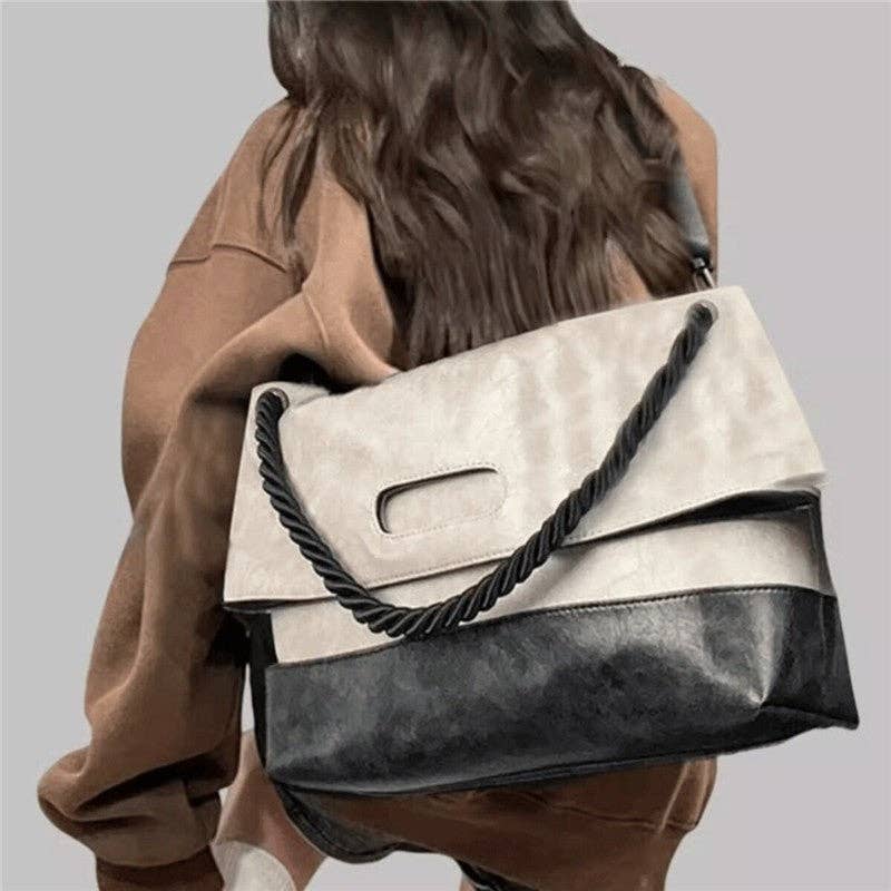 Stylish Broadband Crossbody Messenger Bag: BLACK