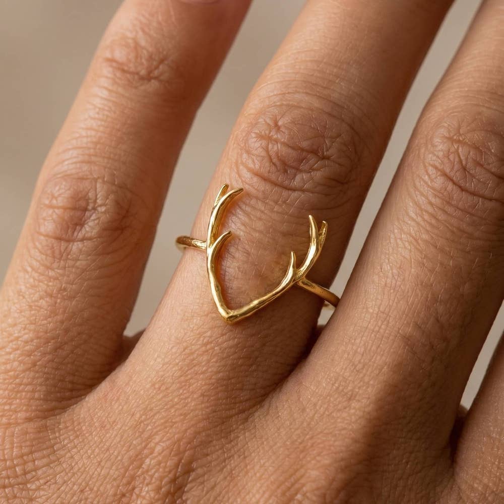 Antler Crown Statement Band Ring