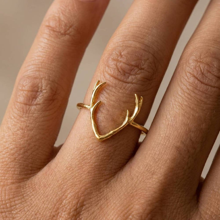 Antler Crown Statement Band Ring