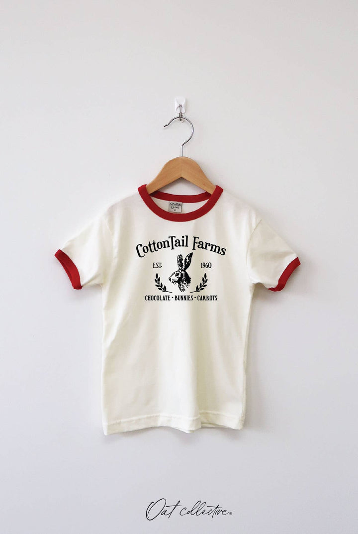COTTONTAIL FARMS Toddler Unisex Ringer Top : NATURAL/MUSTARD